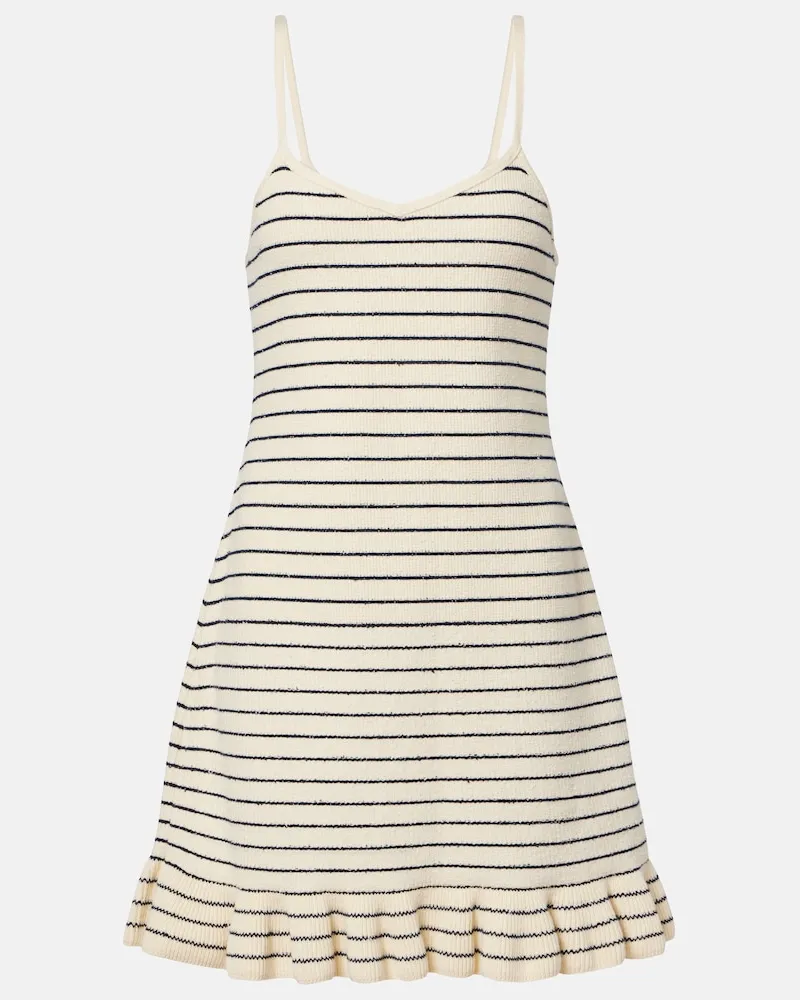 J.W.Anderson Abito corto in misto cotone a righe Bianco