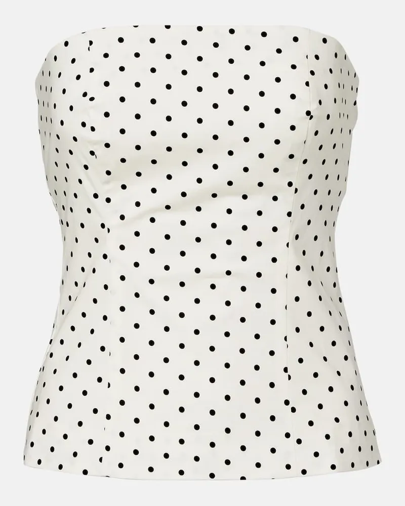 ROTATE Birger Christensen Top a fascia Ehili in popeline di misto cotone Bianco