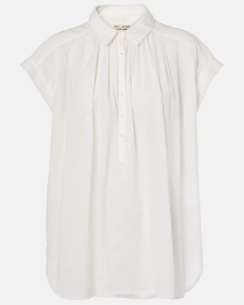 Nili Lotan Blusa Normandy in cotone Bianco