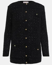 Valentino Garavani Cardigan in misto mohair con paillettes Nero