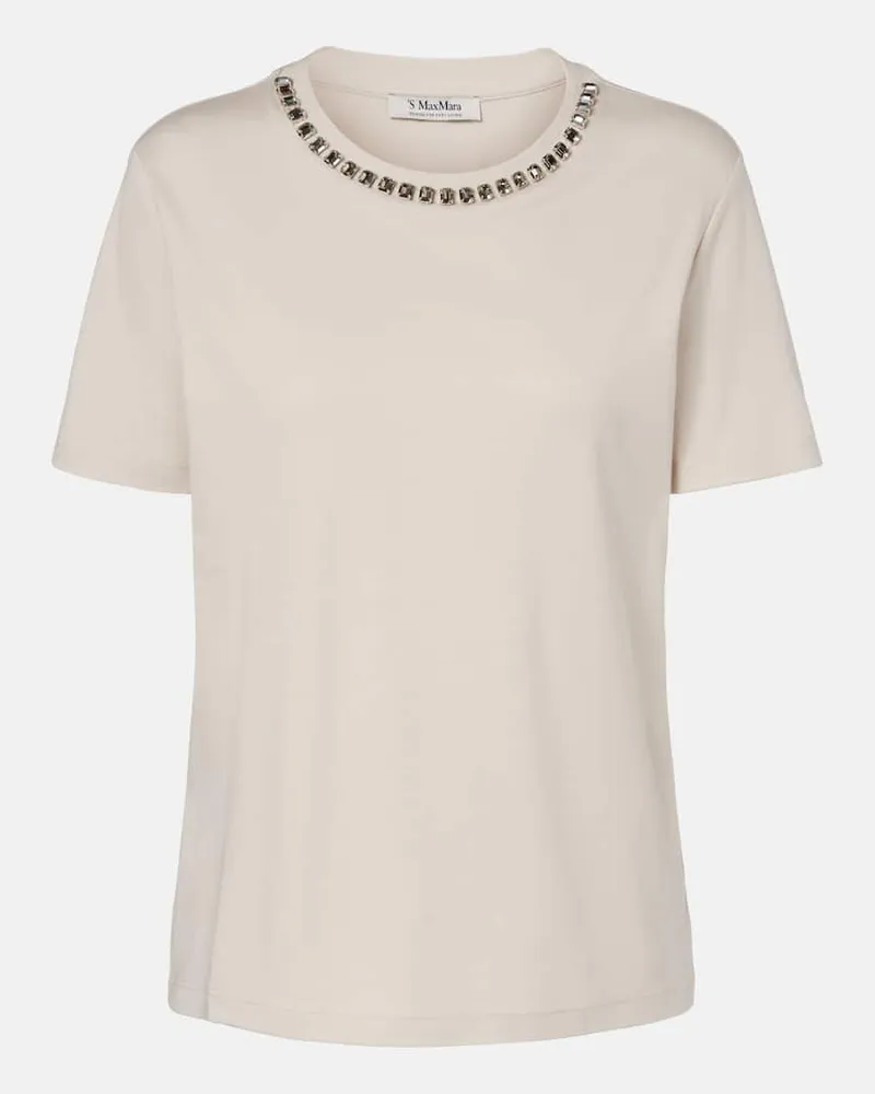 Max Mara T-shirt Bingo in misto cotone con decorazioni Grigio