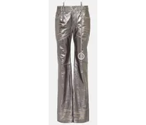 Pantaloni in pelle metallizzata