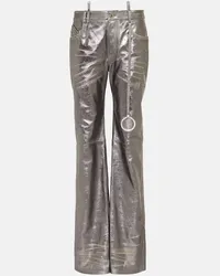 ATTICO Pantaloni in pelle metallizzata Metallizzato