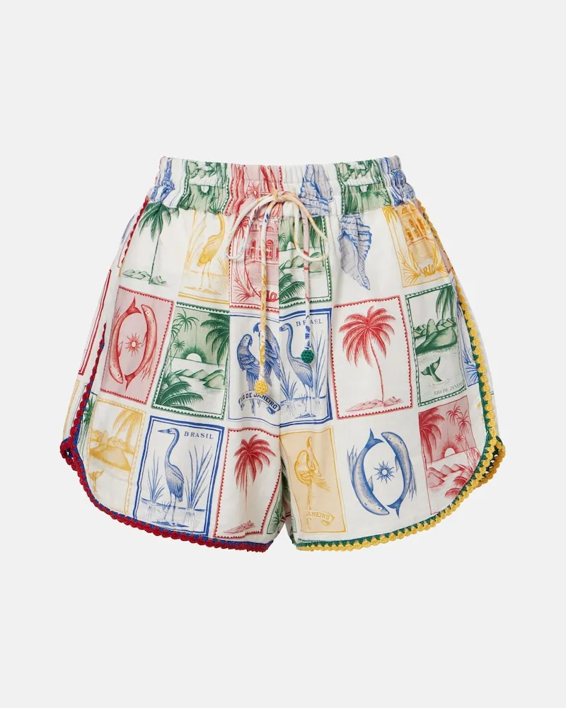 FARM Rio Shorts Brasil Vintage in misto lino Multicolore