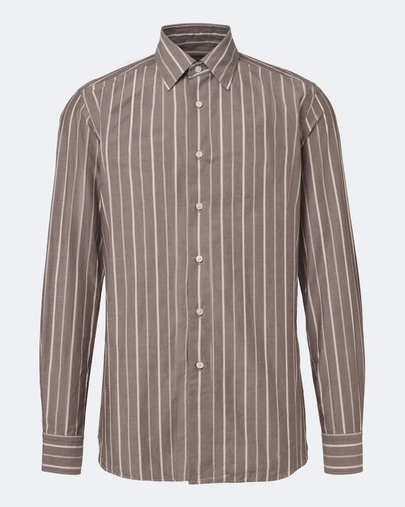 Slowear Camicia in cotone a righe Grigio