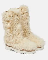 Magda Butrym Stivali stringati in shearling Beige