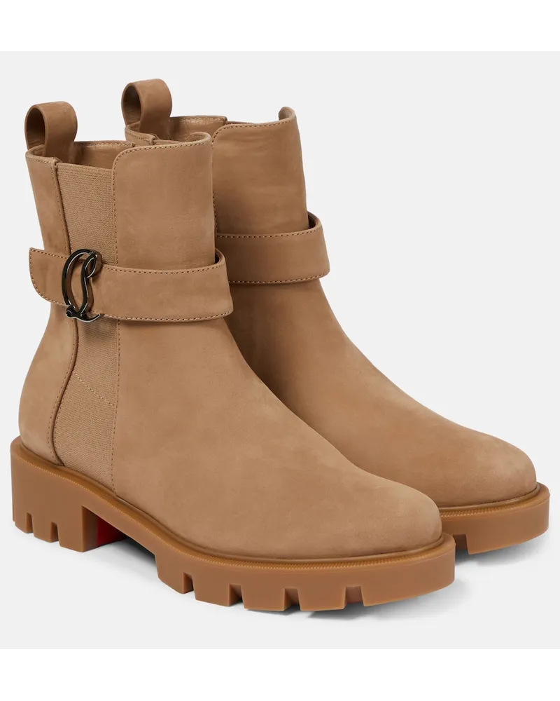 Christian Louboutin Stivaletti CL Chelsea in suede Beige