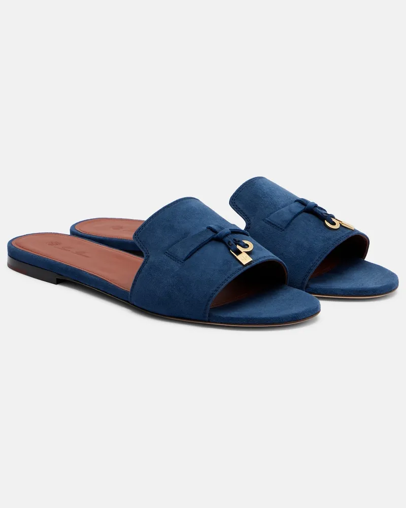 Loro Piana Sandali in suede Blu