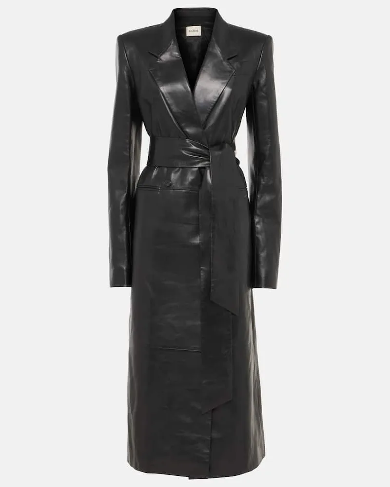 KHAITE Cappotto Lolo in pelle Nero
