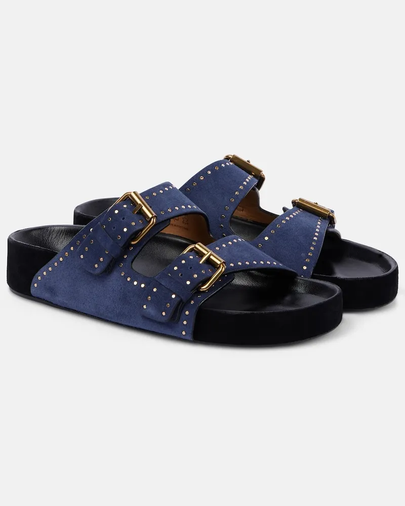 Isabel Marant Sandali Lennyo in suede con borchie Blu