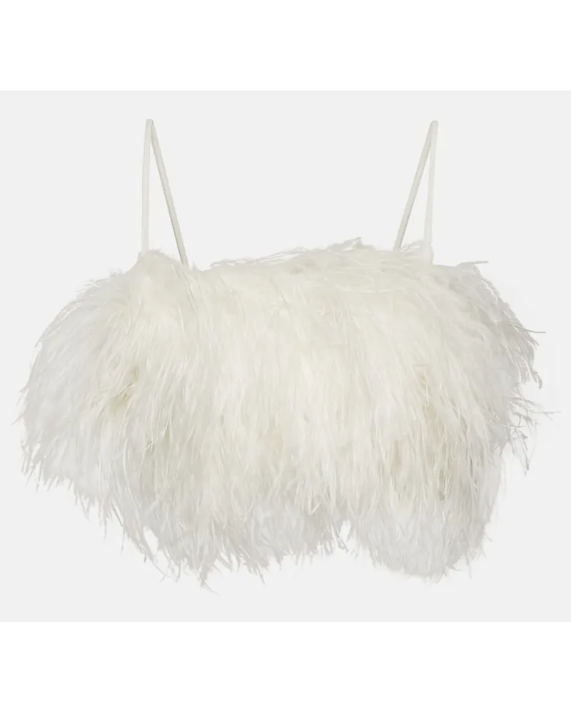 Rebecca Vallance Bridal - Top cropped Plume Bianco
