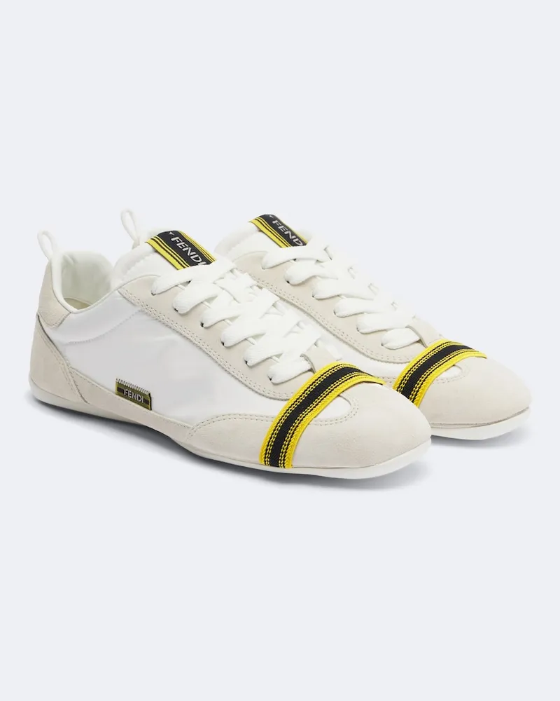 Fendi Sneakers Wrap con suede Bianco