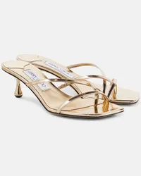 Jimmy Choo Sandali Etana 50 in pelle metallizzata Oro