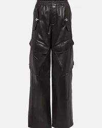 Dion Lee Pantaloni cargo in pelle Nero