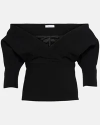 Ferragamo Top in gabardine di misto lana Nero