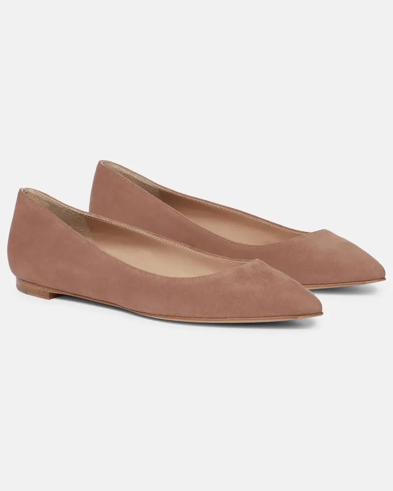 Gianvito Rossi Ballerine in suede Beige