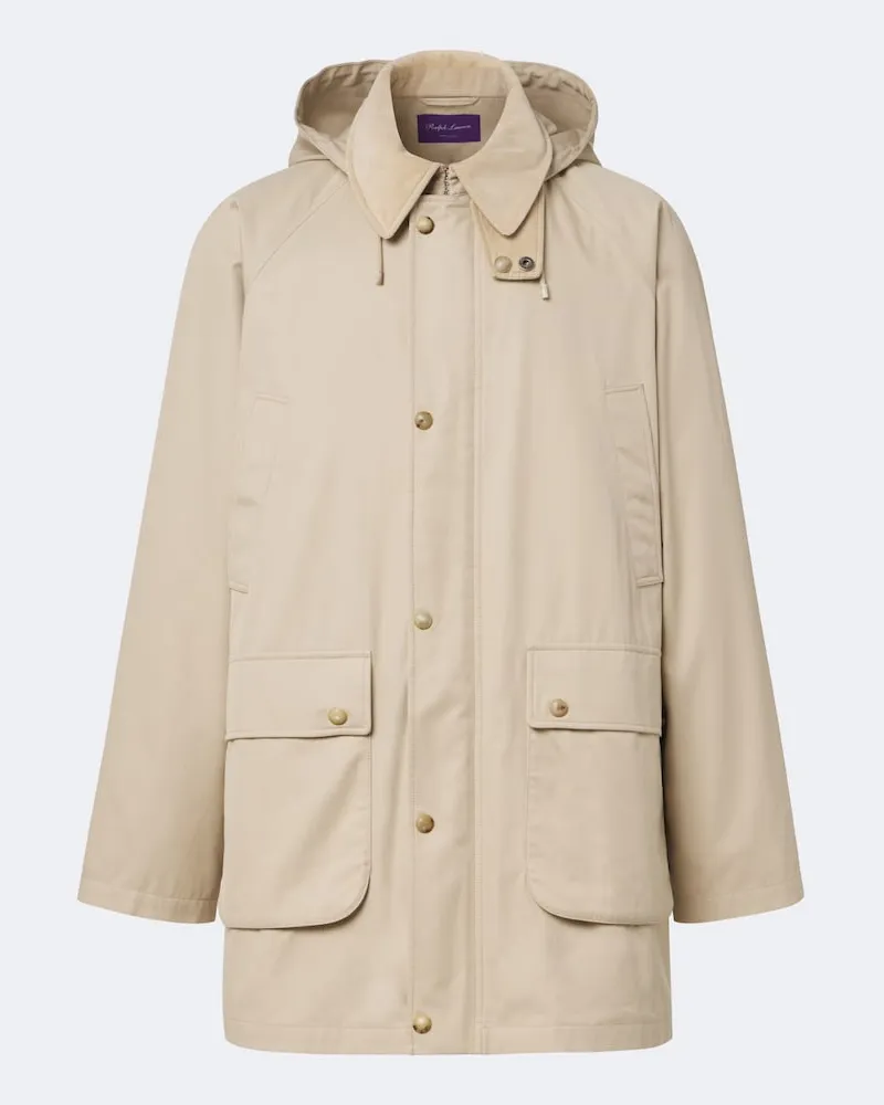 Ralph Lauren Cappotto in twill di cotone con cappuccio Beige