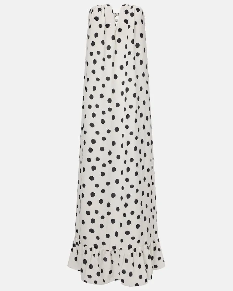 Adriana Degreas Abito bustier a pois Bianco