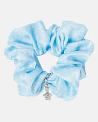 Versace Scrunchie Barocco in raso Blu