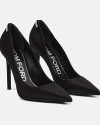 Tom Ford Pumps in raso con cristalli a T Nero