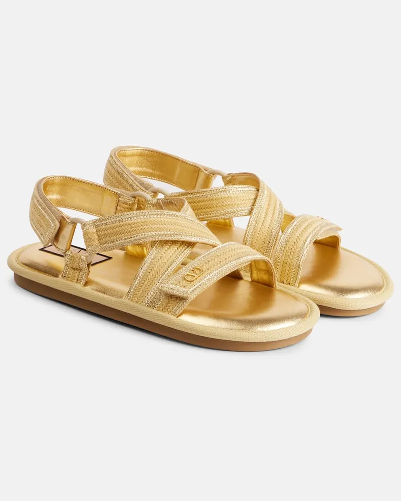 Valentino Garavani Sandali Lake Powell con crochet Oro