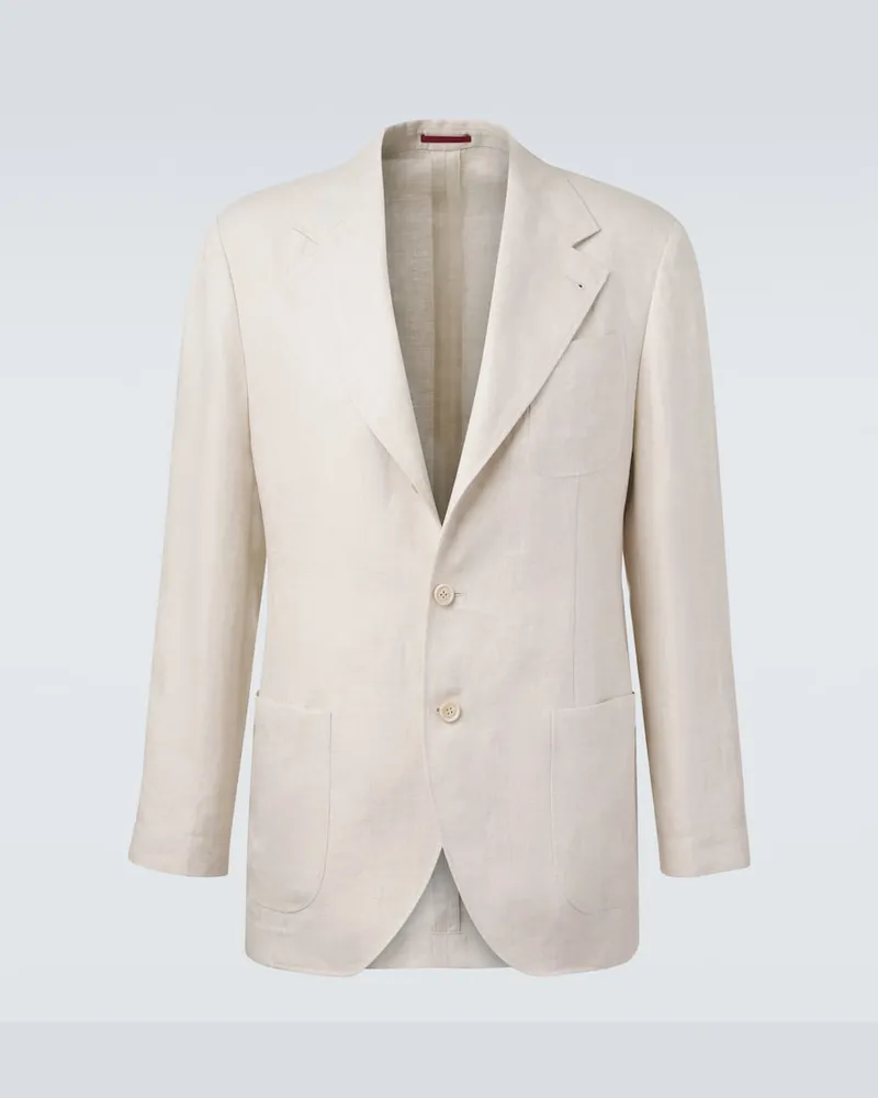 Brunello Cucinelli Blazer in lino monopetto Beige