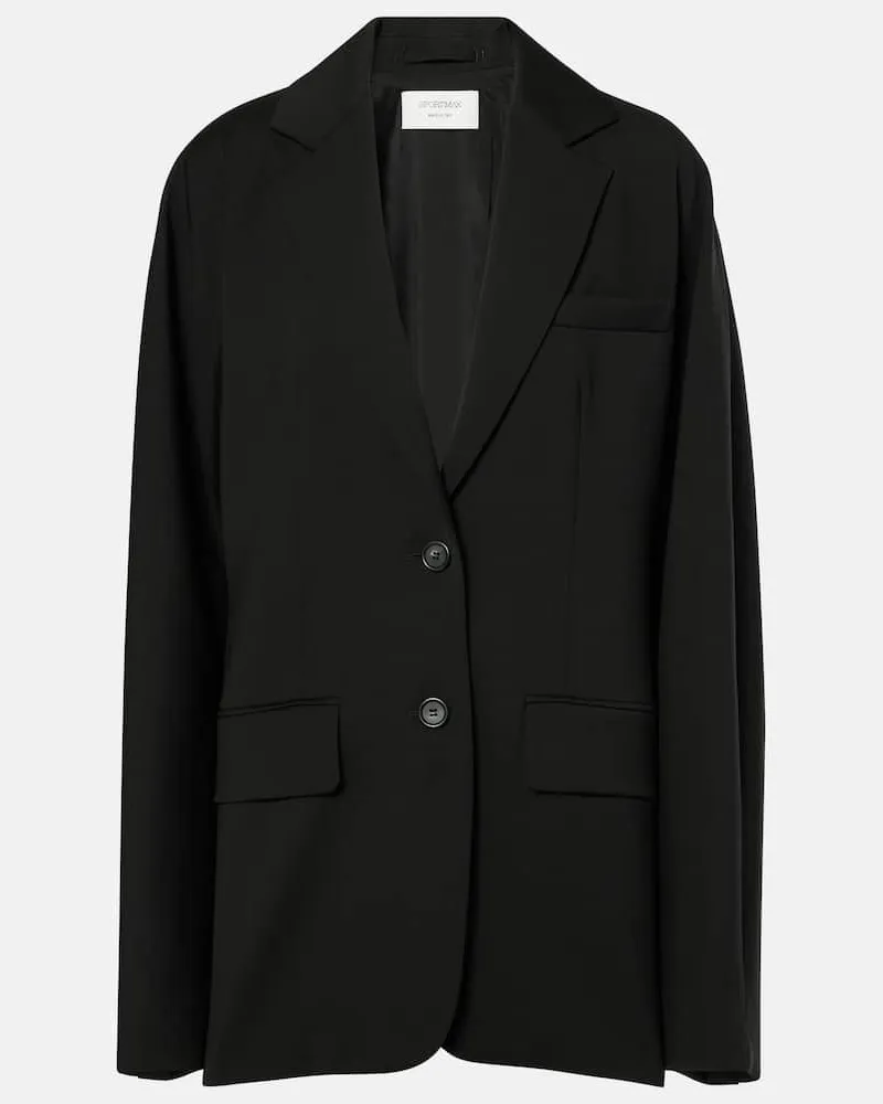 SPORTMAX Blazer oversize Ecru in lana vergine Nero