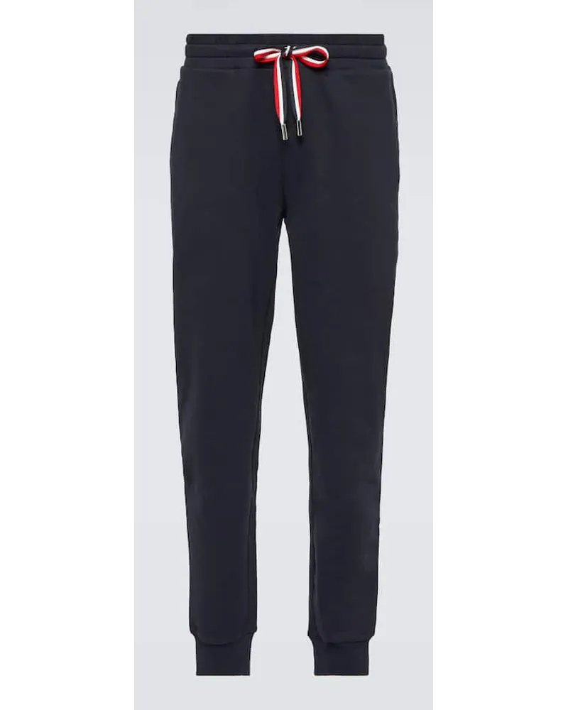 Moncler Pantaloni sportivi in pile di cotone Blu