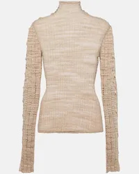 Acne Studios Top Kemen in misto lino a coste Beige