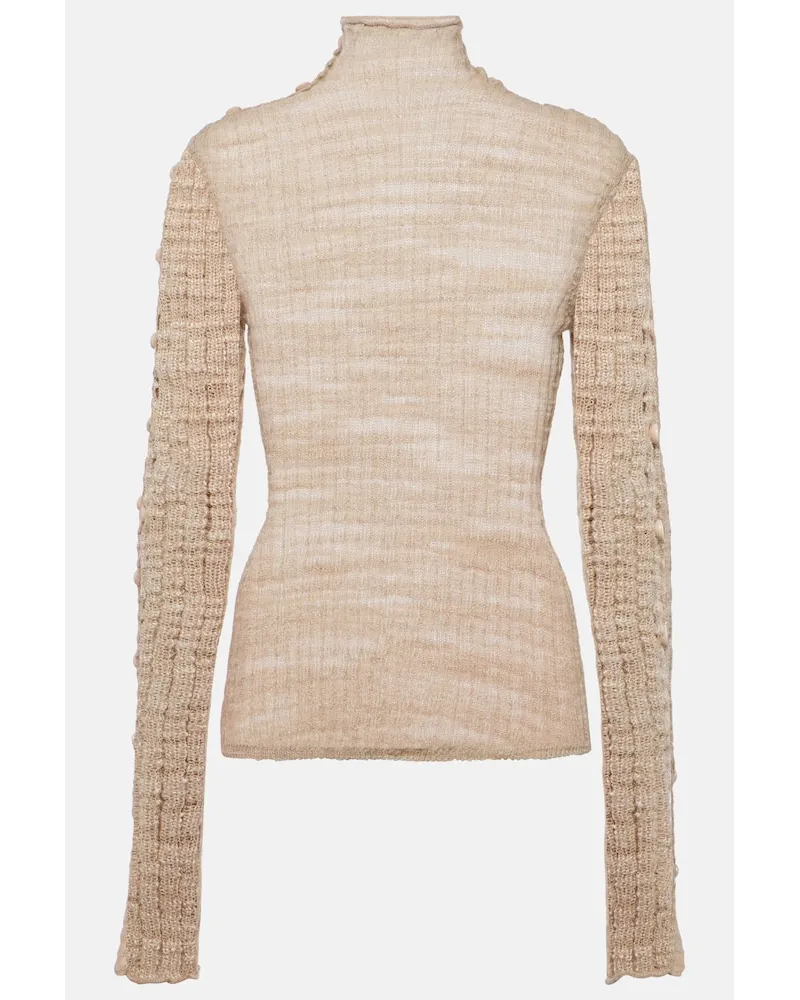 Acne Studios Top Kemen in misto lino a coste Beige