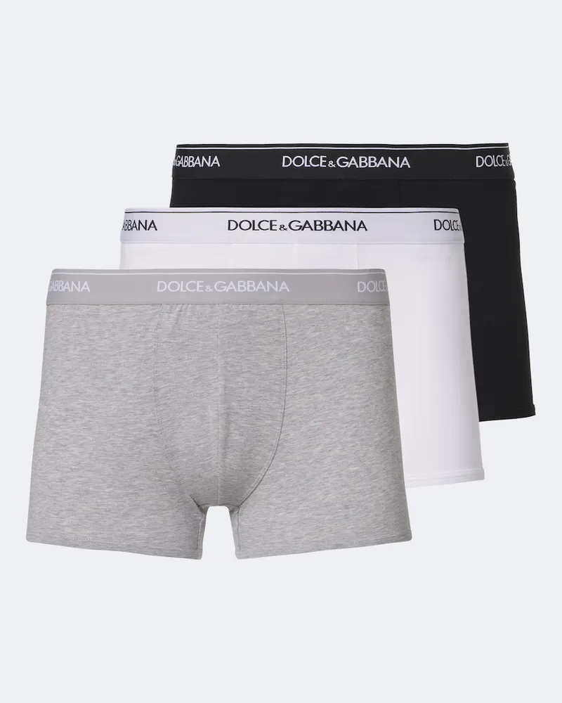 Dolce & Gabbana Set di 3 slip in jersey di misto cotone Multicolore