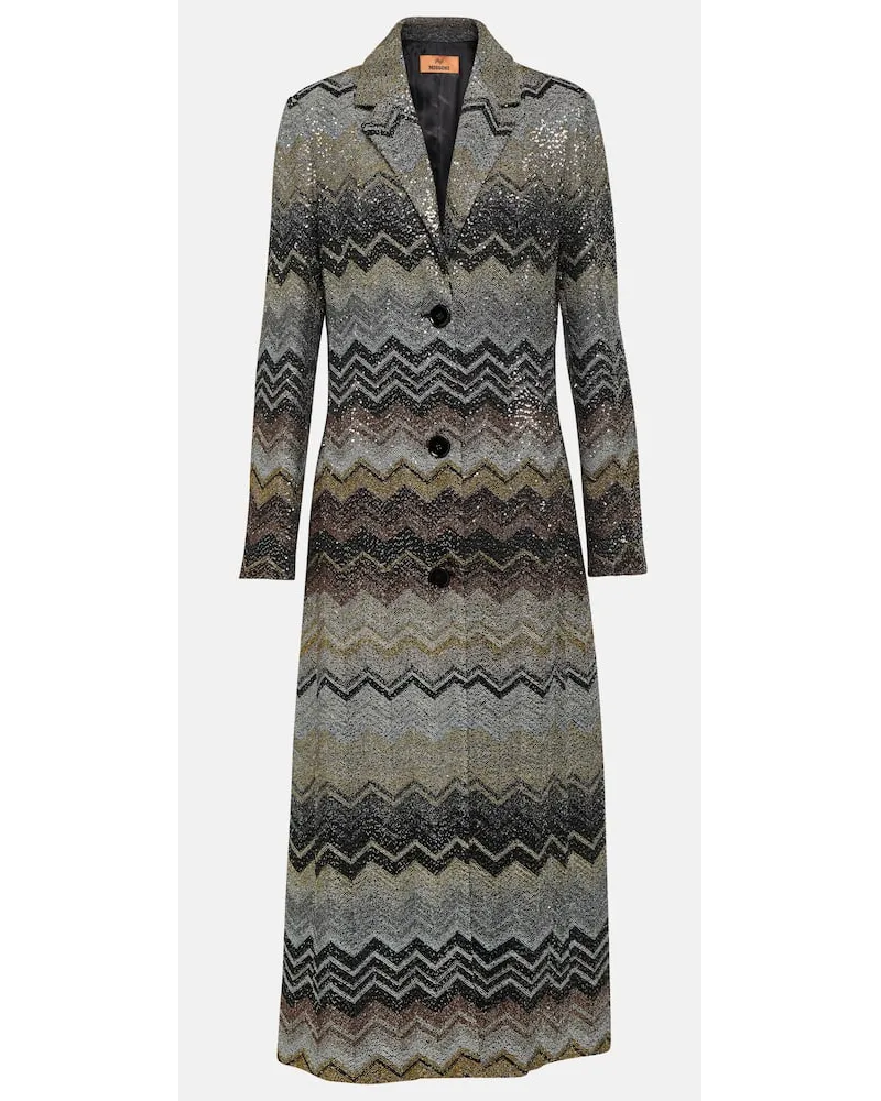 Missoni Cappotto monopetto con paillettes Nero