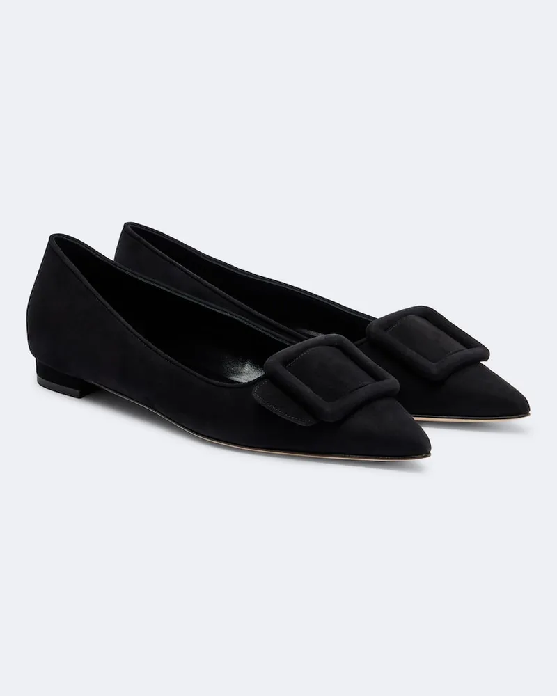 Manolo Blahnik Ballerine Maysale in suede Nero