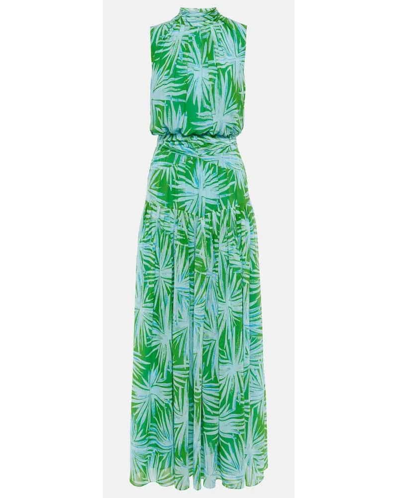 Diane von Furstenberg Abito lungo Menon con stampa Verde