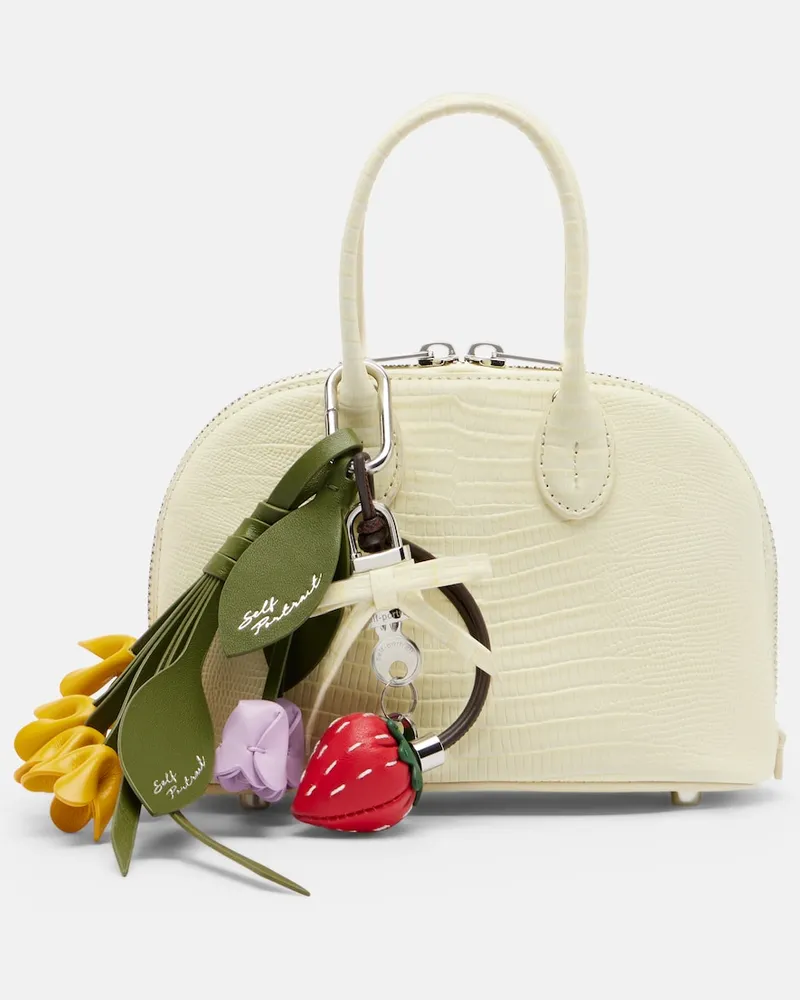 Self-Portrait Borsa a mano Lizard Small in pelle Giallo