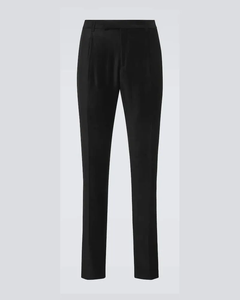 LARDINI Pantaloni da smoking in velluto Nero