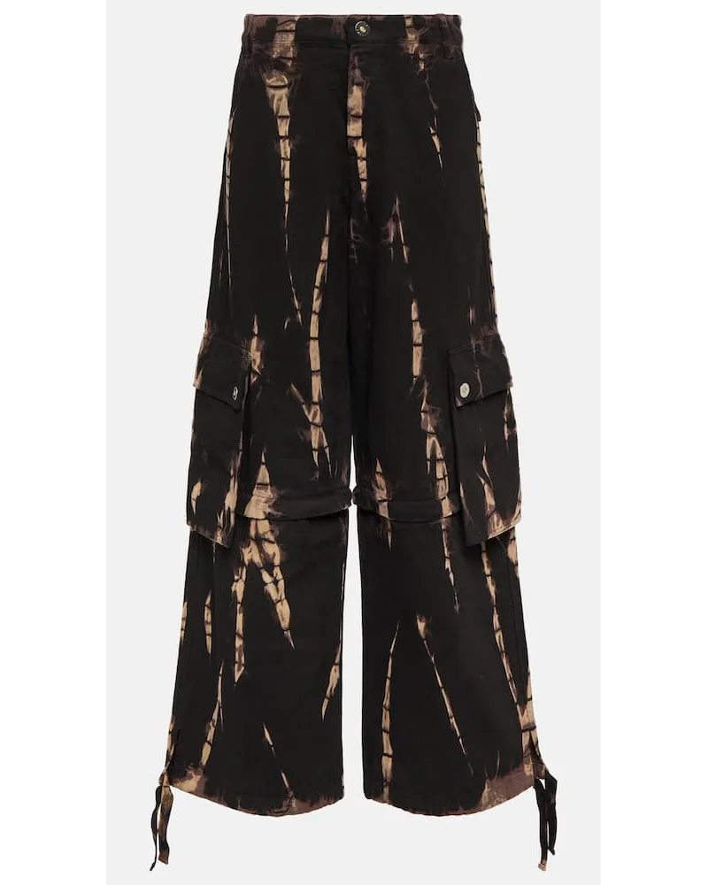 Dion Lee Pantaloni cargo tie-dye in jeans Multicolore