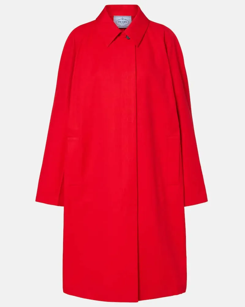 Prada Soprabito in gabardine Rosso