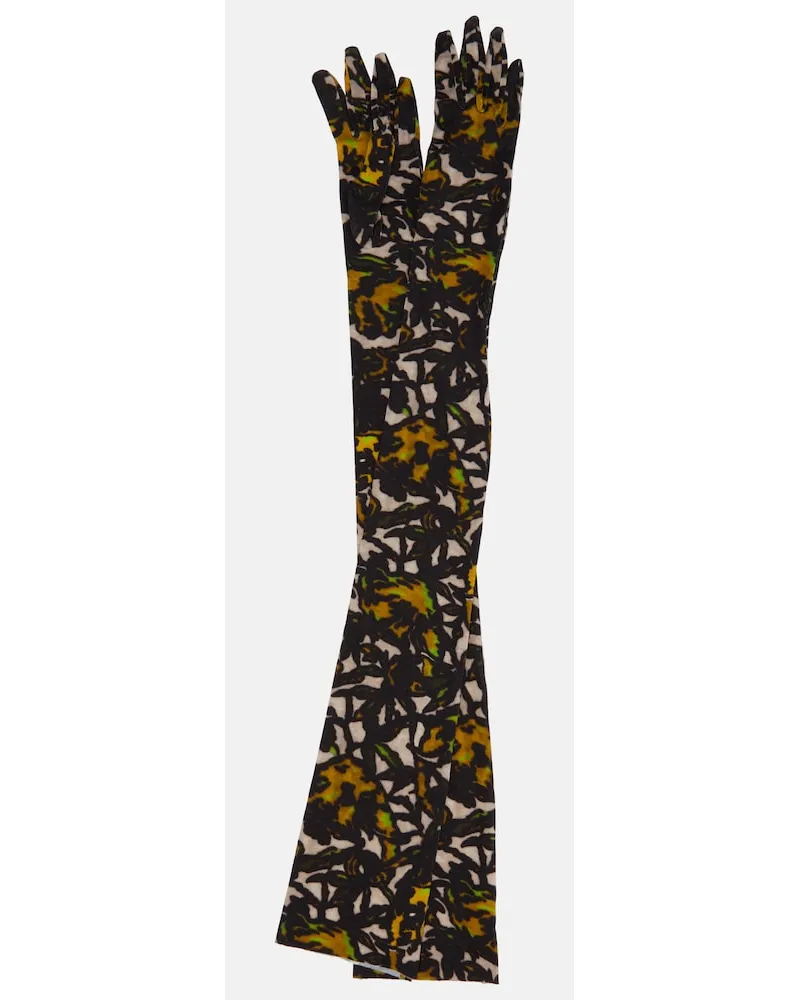 Dries van Noten Guanti con stampa Multicolore