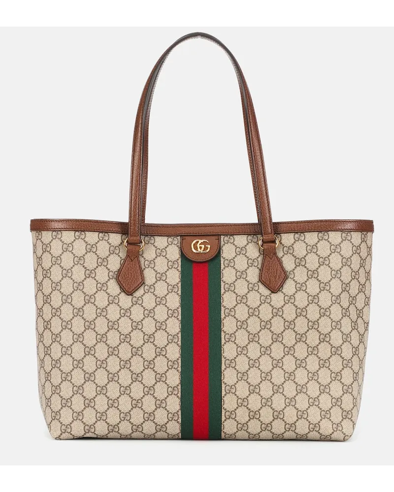 Gucci Shopper Ophidia Medium in canvas GG Marrone