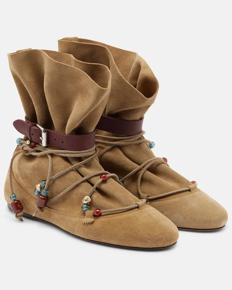 Isabel Marant Stivaletti Letiz in suede Beige