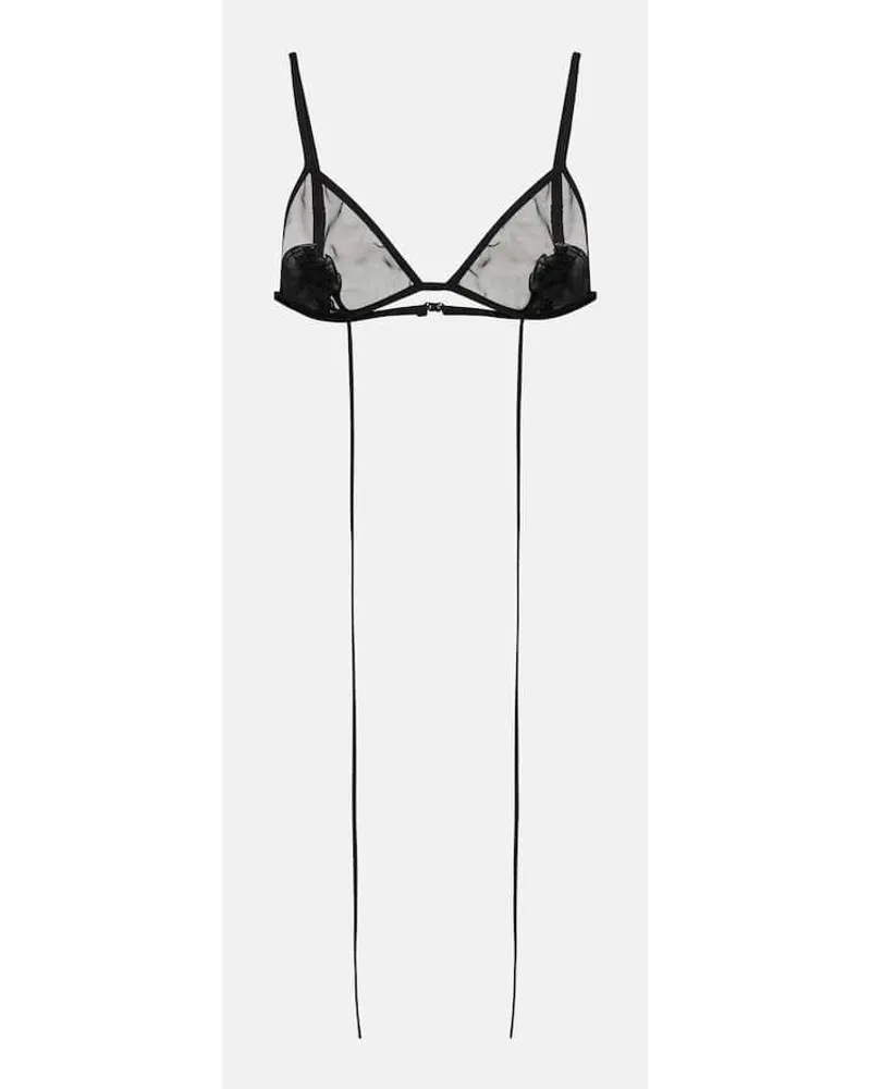 Nensi Dojaka Reggiseno in mesh con applicazioni Nero