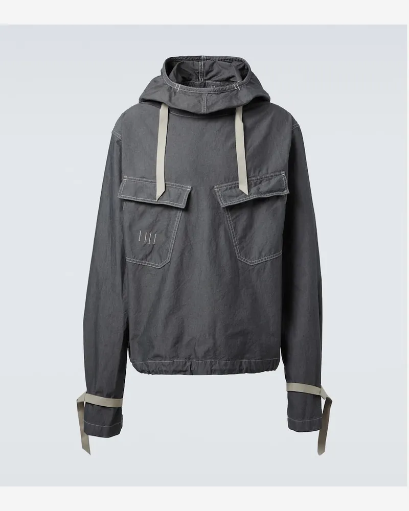 Maison Margiela Felpa in cotone con cappuccio Grigio