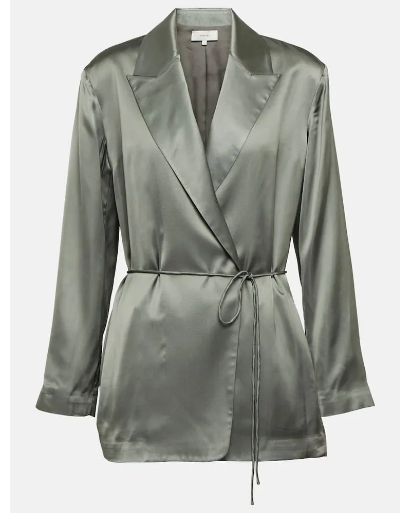 Vince Blazer in raso con laccetti Grigio