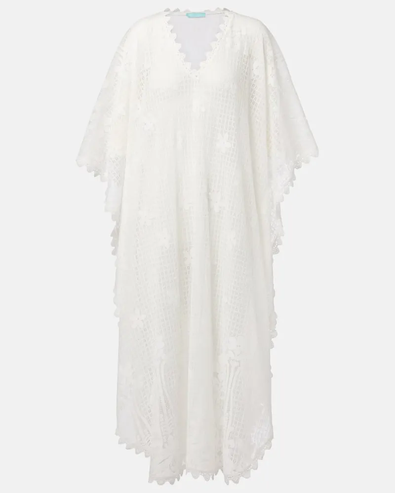 Melissa Odabash Caftano Josephine in misto cotone Bianco