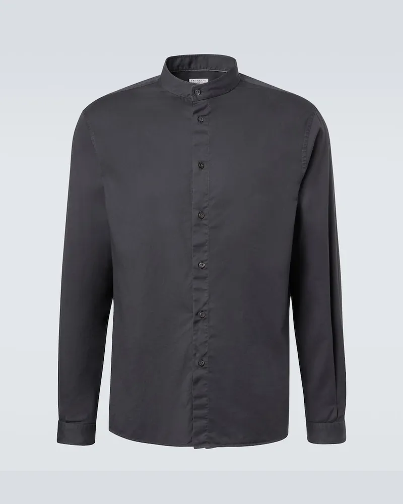 Brunello Cucinelli Camicia in cotone Grigio