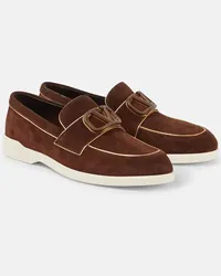 Valentino Garavani Mocassini Leisure Flows VLogo Signature in suede Marrone