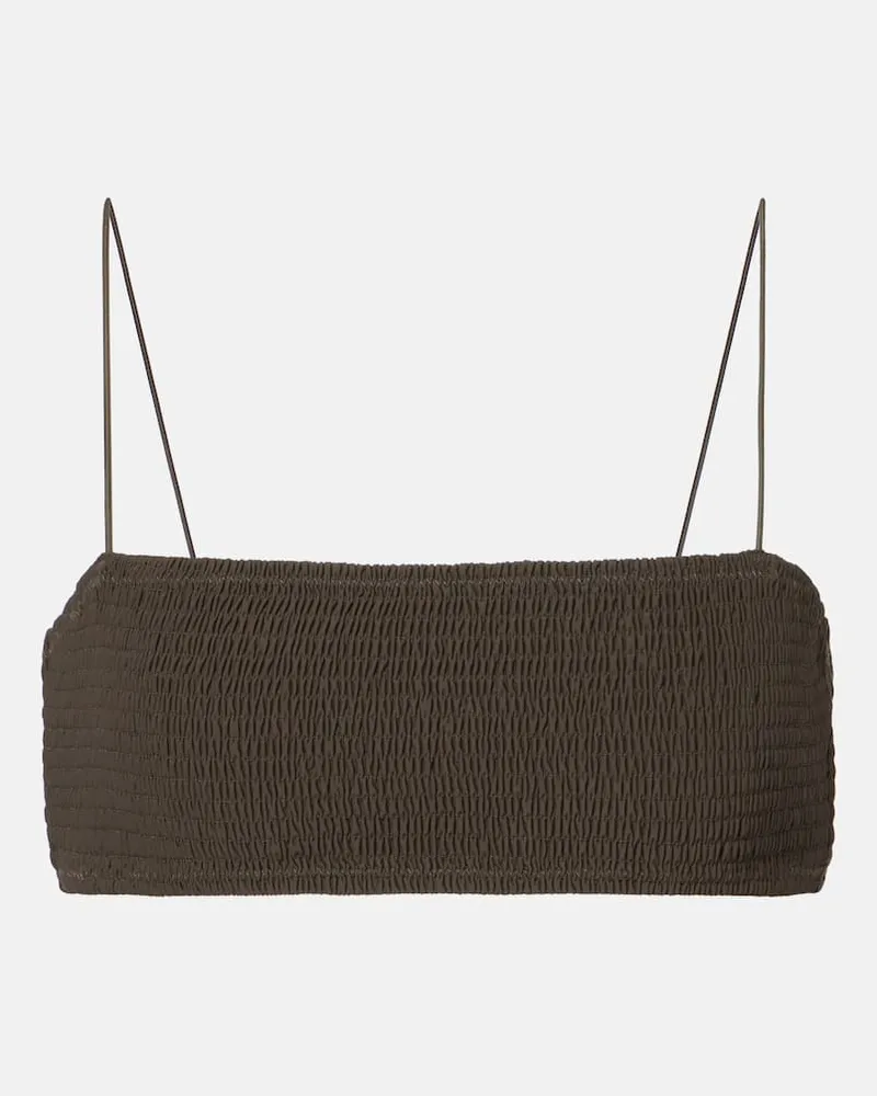 Totême Top bikini in jersey Marrone