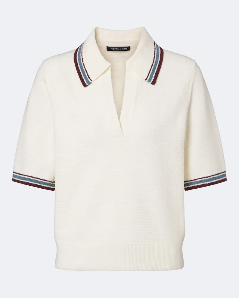 Veronica Beard Polo Quinelle in maglia di misto cotone Bianco