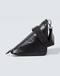 Prada Borsa a spalla Triangle in pelle Nero